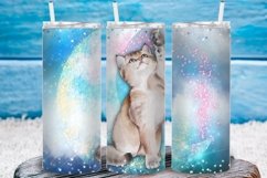 Cat in the Sky Skinny Tumbler Wrap Sublimation Product Image 2