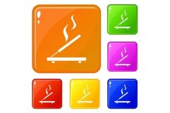 Incense sticks icons set vector color Product Image 1