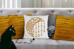 Moon and stars mandala design, SVG / PNG / EPS / DXF Files Product Image 5
