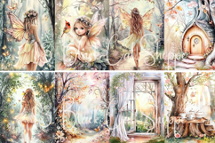 25 Woodland Fairy Digital Paper 8.5x11 JPG junk journal page Product Image 3