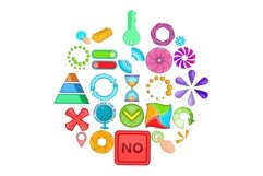 Button icons set, cartoon style Product Image 1