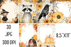 30 Dotted Fall Digital Paper 8.5x11 JPG junk journal page Product Image 4