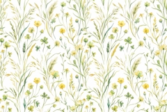 Watercolor wild grass and flower stems pattern Mother's Day Product Image 1