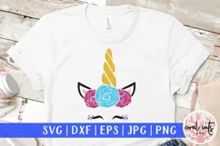 Cute Unicorn Face - Unicorn SVG EPS DXF PNG Product Image 1