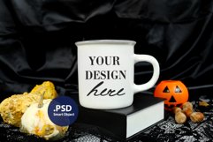 Halloween Camping mug mockup, PSD camping mug mockup Product Image 1