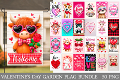 Valentines Day Garden Flag. Valentines Animals Garden Flag Product Image 1
