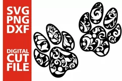 Dog Paws Mandala svg, Dog svg, Mandala Dog svg, Vector Product Image 2