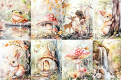 25 Woodland Fairy Digital Paper 8.5x11 JPG junk journal page Product Image 5