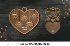 Paw SVG| Heart frame SVG| Our Fur Family| Pet Paws Cut Files Product Image 1