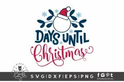 Days Until Christmas SVG | Countdown Christmas Round Sign Product Image 2