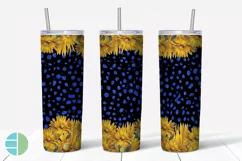 Skinny Tumbler Sublimation Design - Sunflower Leopard Print Product Image 2