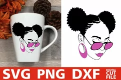 Black Woman with glasses svg, Afro puffs, Black Girl Magic Product Image 3