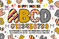 Happy Mouse Alphabet Clipart, happy mouse letters doodle Product Image 1