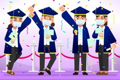 Graduates wearing medical masks Product Image 1
