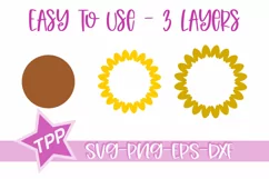 Sunflower svg | Sunflower cutting file png eps dxf Product Image 2