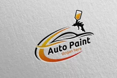 Car Painting Logo with Spray Gun and Sport Car Concept 2 Product Image 1