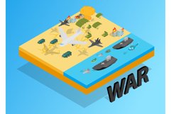 War clip art, isometric style Product Image 1