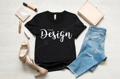 Bella Canvas 3001 Black T-shirt Mockup Unisex Tee Mock up Product Image 1
