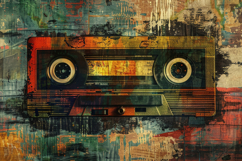 Retro Cassette Tape Background Wallpaper Product Image 1