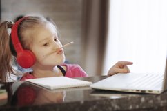 schoolgirl studying homework, homeschooling Product Image 1