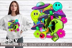 Psychedelic Mushroom Skull Sublimation Design | Png Product Image 1