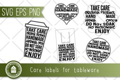 Care labels for tableware made with decal, etc. Print &amp; Cut. Product Image 2