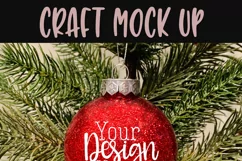 Red glitter ornament Craft mock up |High Res JPEG Product Image 2