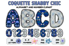 Coquette Shabby Chic Alphabet PNG Letters & Numbers 300DPI Product Image 1