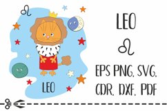 Leo. Zodiac sign with funny cat Product Image 1