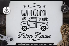 Farmhouse SVG Design Farm House Sign - Welcome To Our Farm Product Image 2