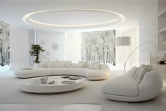 Modern minimalist living room interior with winter view Product Image 1