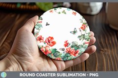 GorgeousAdd a Name Flowers Round Coaster design.