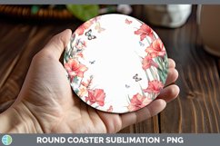 GorgeousAdd a Name Flowers Round Coaster design.
