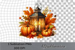Autumn Lantern - Watercolor Clipart - PNG Design Product Image 1