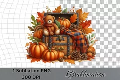 Autumn Chest - Watercolor Clipart - PNG Designs Product Image 2