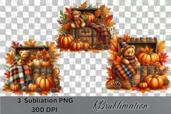 Autumn Chest - Watercolor Clipart - PNG Designs Product Image 1