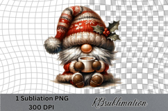 Hot Cocoa Christmas Gnome Oil Sketch Clipart PNG Design Product Image 1