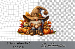 Autumn Gnome Watercolor Clipart, Transparent Background Product Image 1