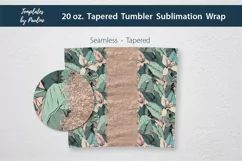 Add Your Own Text Seamless Tropical Floral sublimation Wrap for tapered 20 oz skinny Tumbler 