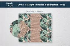 Add Your Own Text Seamless Tropical Floral sublimation Wrap for straight 20 oz skinny Tumbler 