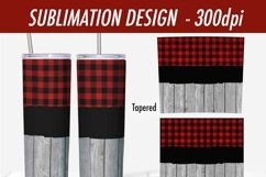 Tumbler Sublimation 20 oz Wrap | Red Check Barn Wood PNG Product Image 2