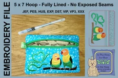 ITH Love Birds Zipper Bag - Lined, 5X7 HOOP Product Image 2