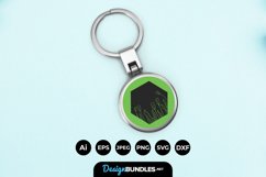 Flowers in Hexagonal Keychain Product Image 1