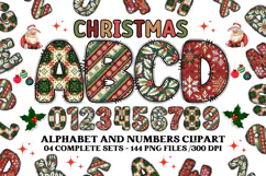 Christmas Alphabet png clipart, christmas letters doodle Product Image 1