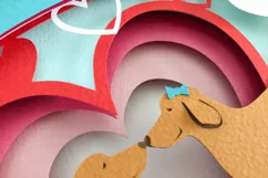 Valentine 3D Shadow Box SVG Sausage Dogs Layered Paper Cut Product Image 10
