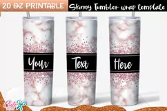 Rose gold marble 20 oz Skinny Tumbler wrap sublimation Product Image 1