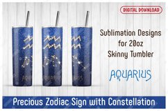 Aquarius. Zodiac Sign with Constellation 20oz SKINNY TUMBLER Product Image 1