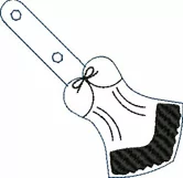 ITH Burlesque Vinyl Key Fob or Bag Tag - Snap Tab Machine Embroidery Product Image 2