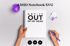 ADHD notebook cover SVG featuring a chaos brain inspired design, suitable for creating journal, planner, and notebook covers using Cricut or Silhouette, ideal for expressive and creative designs.