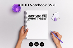 ADHD notebook cover SVG featuring a chaos brain inspired design, suitable for creating journal, planner, and notebook covers using Cricut or Silhouette, ideal for expressive and creative designs.
